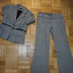 Grey Pin Striped Power pant suit!